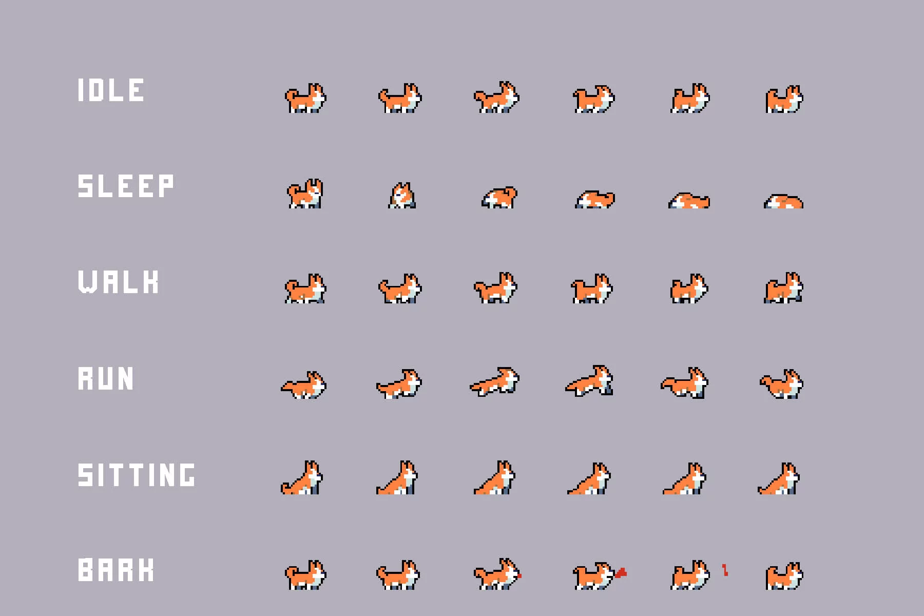 Pet Companions Pixel Sprite Pack for Cyberpunk Game