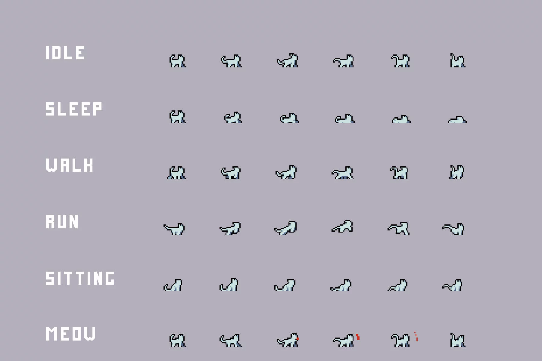 Pet Companions Pixel Sprite Pack for Cyberpunk Game