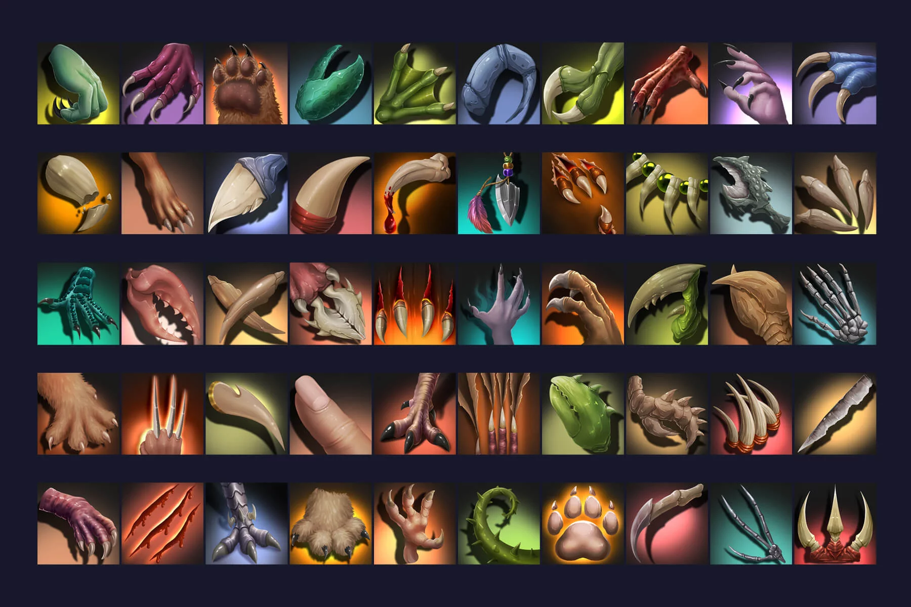 RPG Monster Hand Game Icons