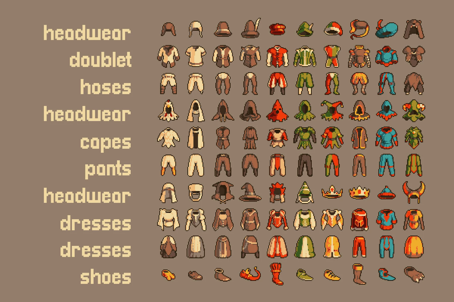 100 Pixel Art Armor Icons