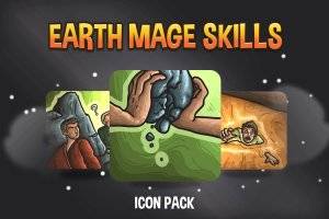 大地法师技能图标包：50款256×256高清岩系魔法图标
