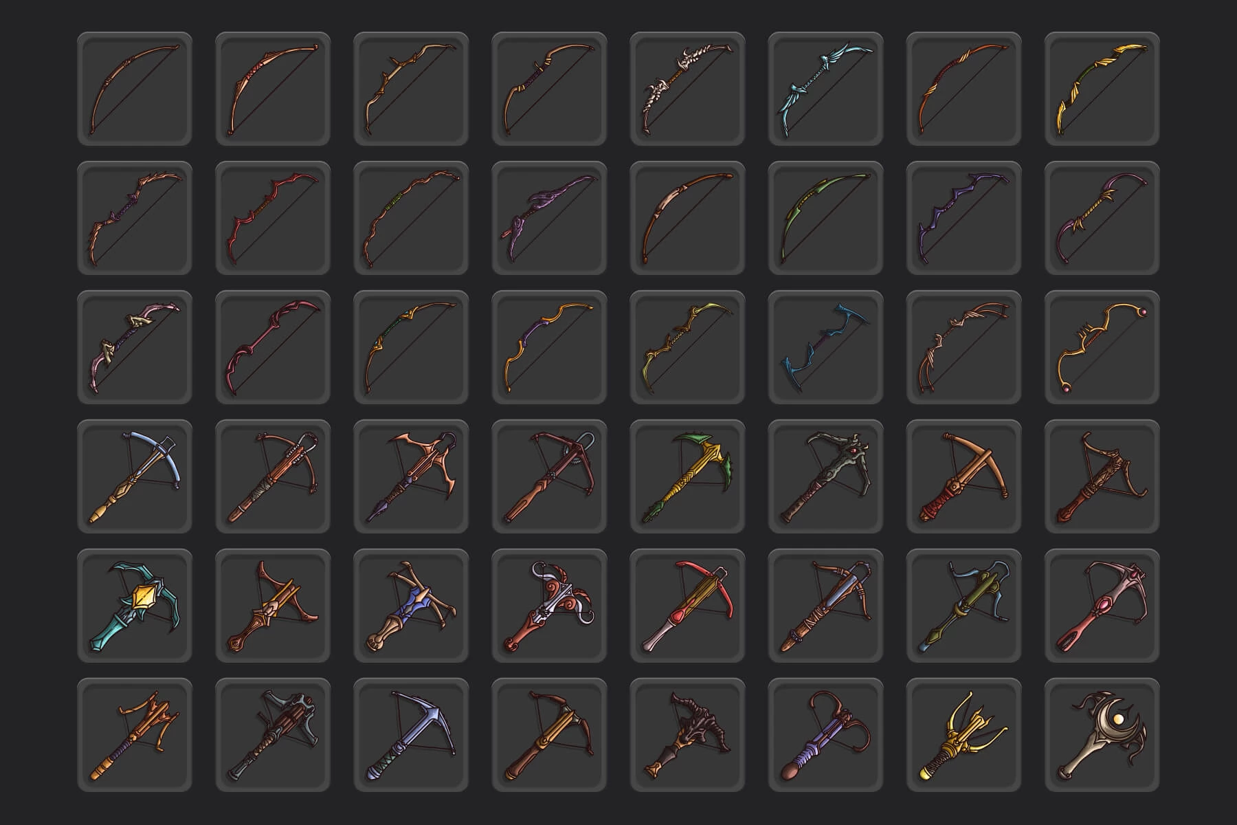 Crossbow and Bow RPG Icons