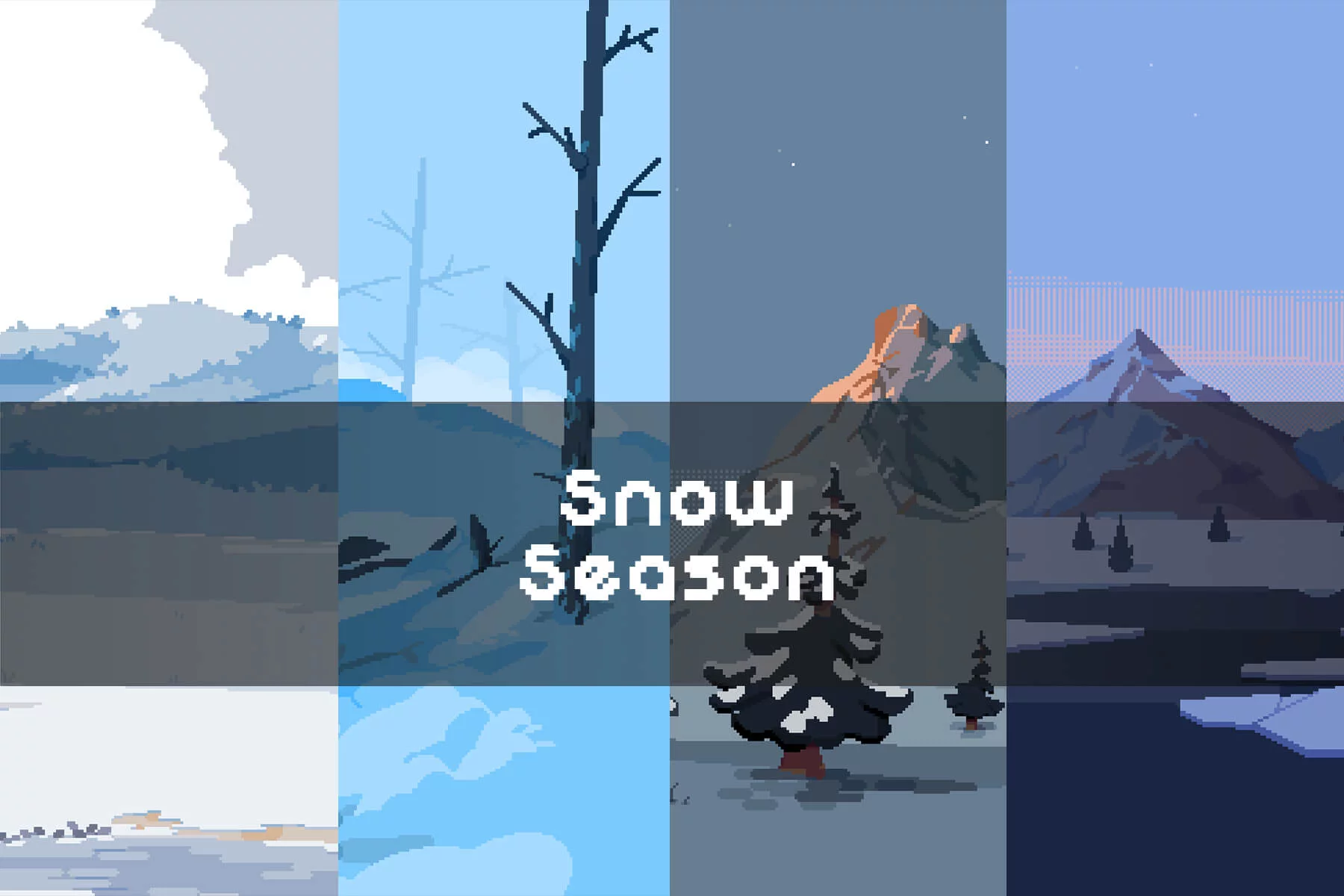 Winter Nature Pixel Game Backgrounds
