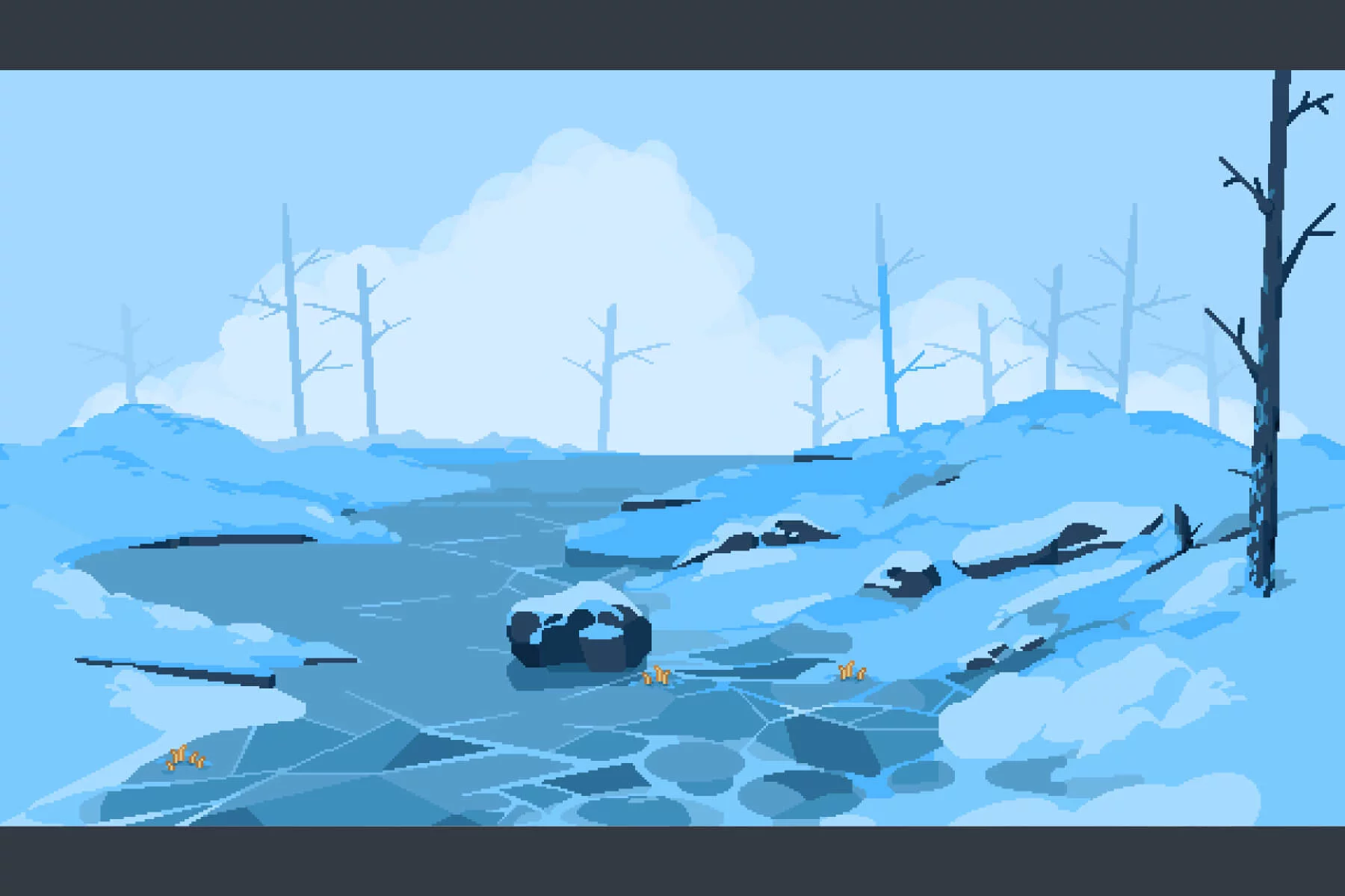 Winter Nature Pixel Game Backgrounds