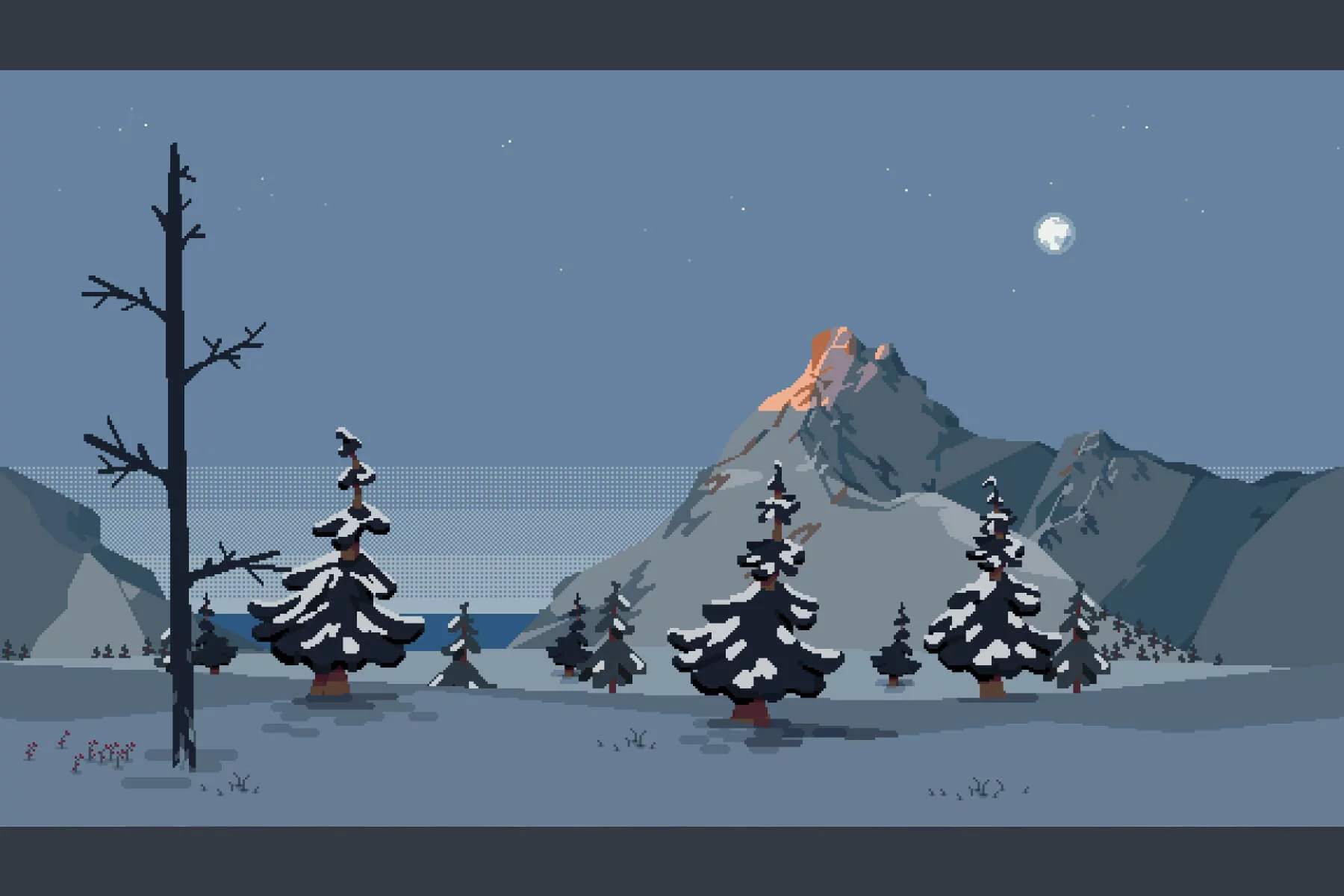 Winter Nature Pixel Game Backgrounds