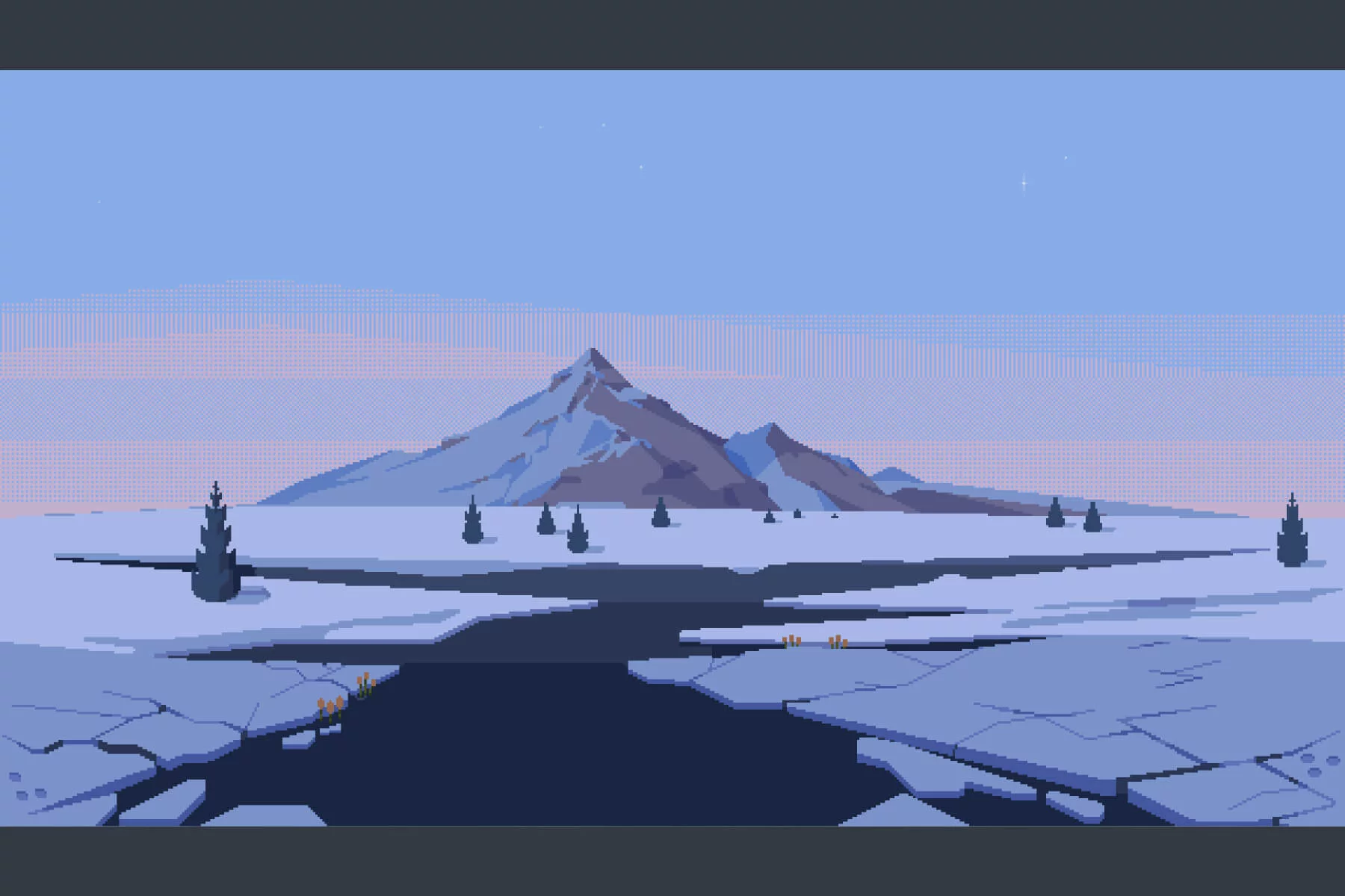 Winter Nature Pixel Game Backgrounds
