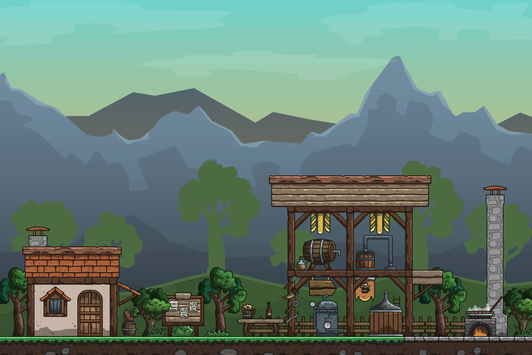 Medieval Brewery Tileset for Platformer Games