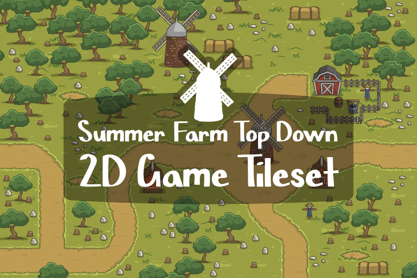 Summer Farm Top Down 2D Game Tileset