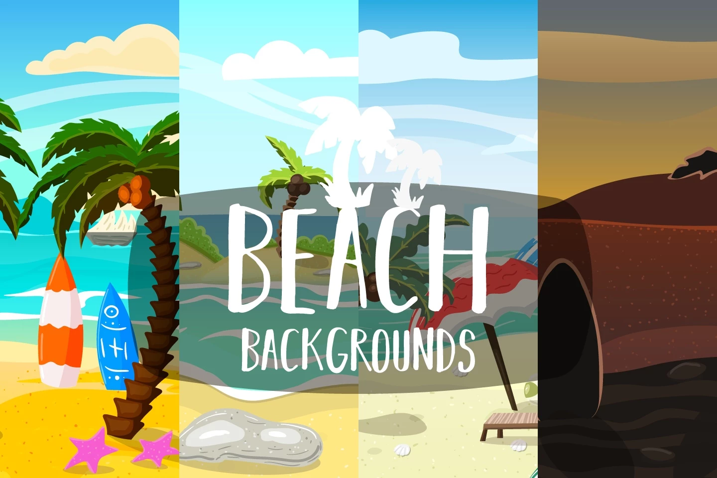 Beach 2D Game Backgrounds