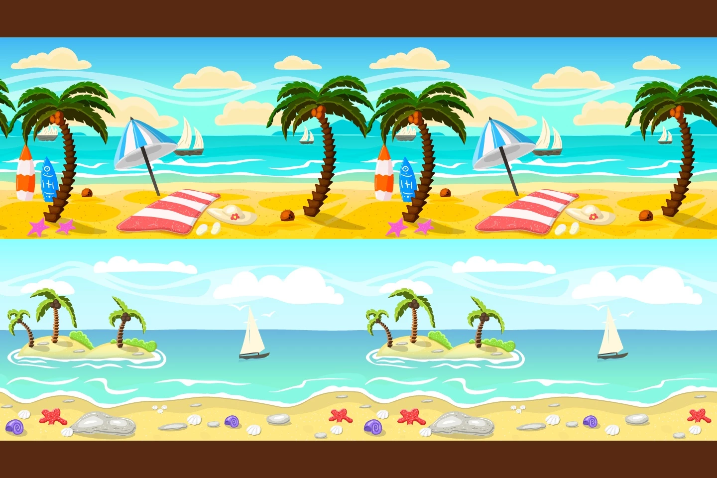 Beach 2D Game Backgrounds