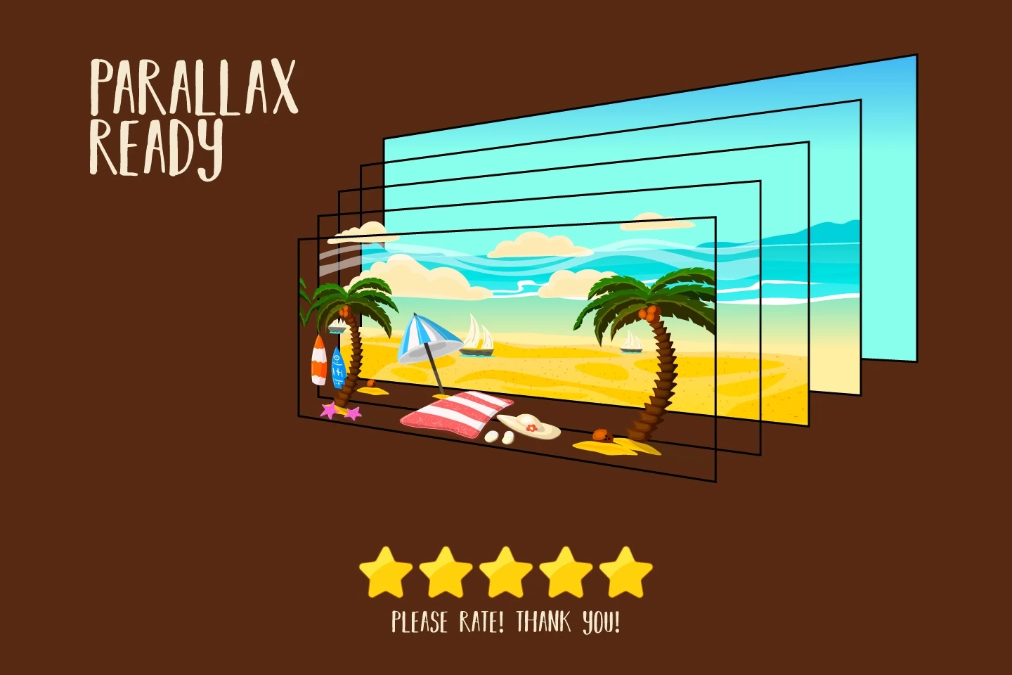 Beach 2D Game Backgrounds