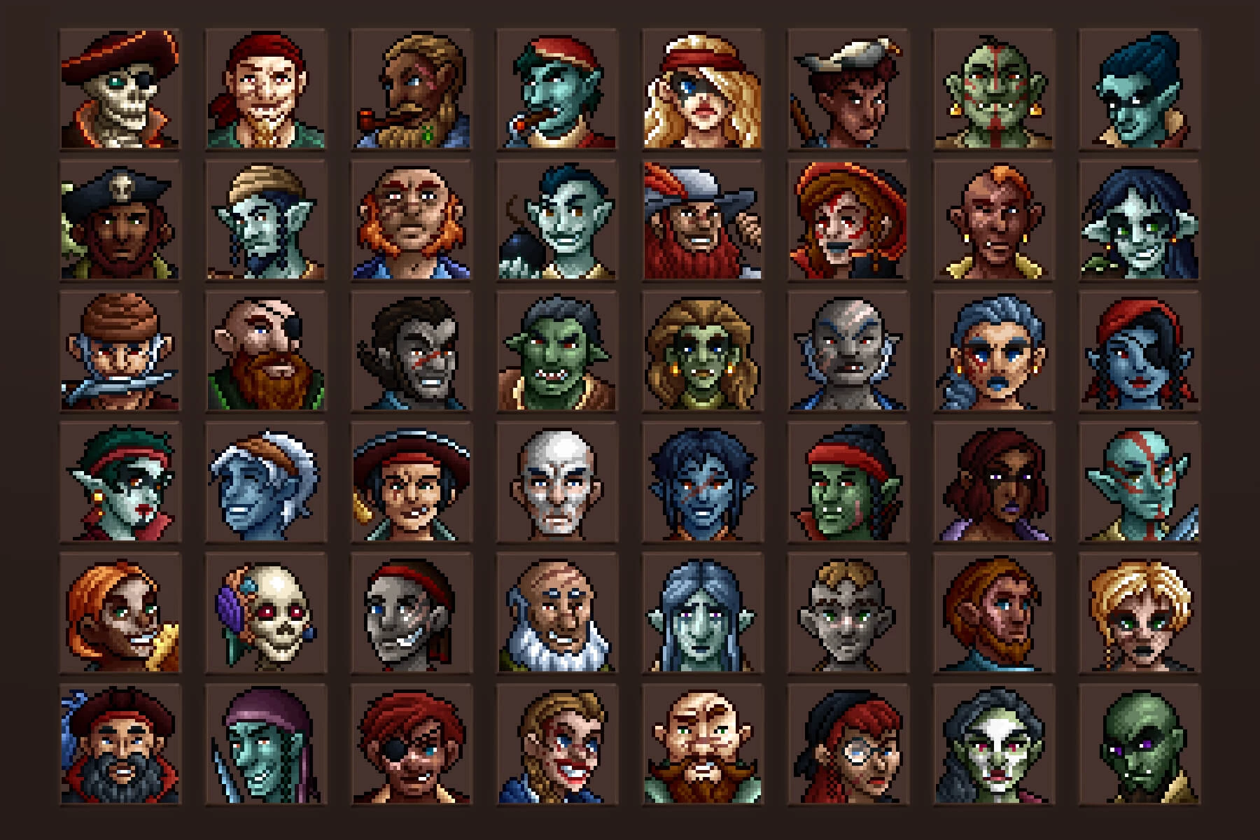 Pirate 32×32 Icons Pixel Art