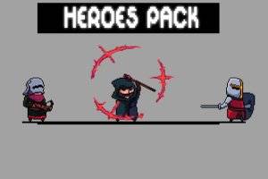 RPG英雄像素艺术素材包：三位传奇角色助力游戏创作