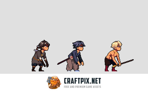Anime Warrior Sprite Sheet Pixel Art Pack 2