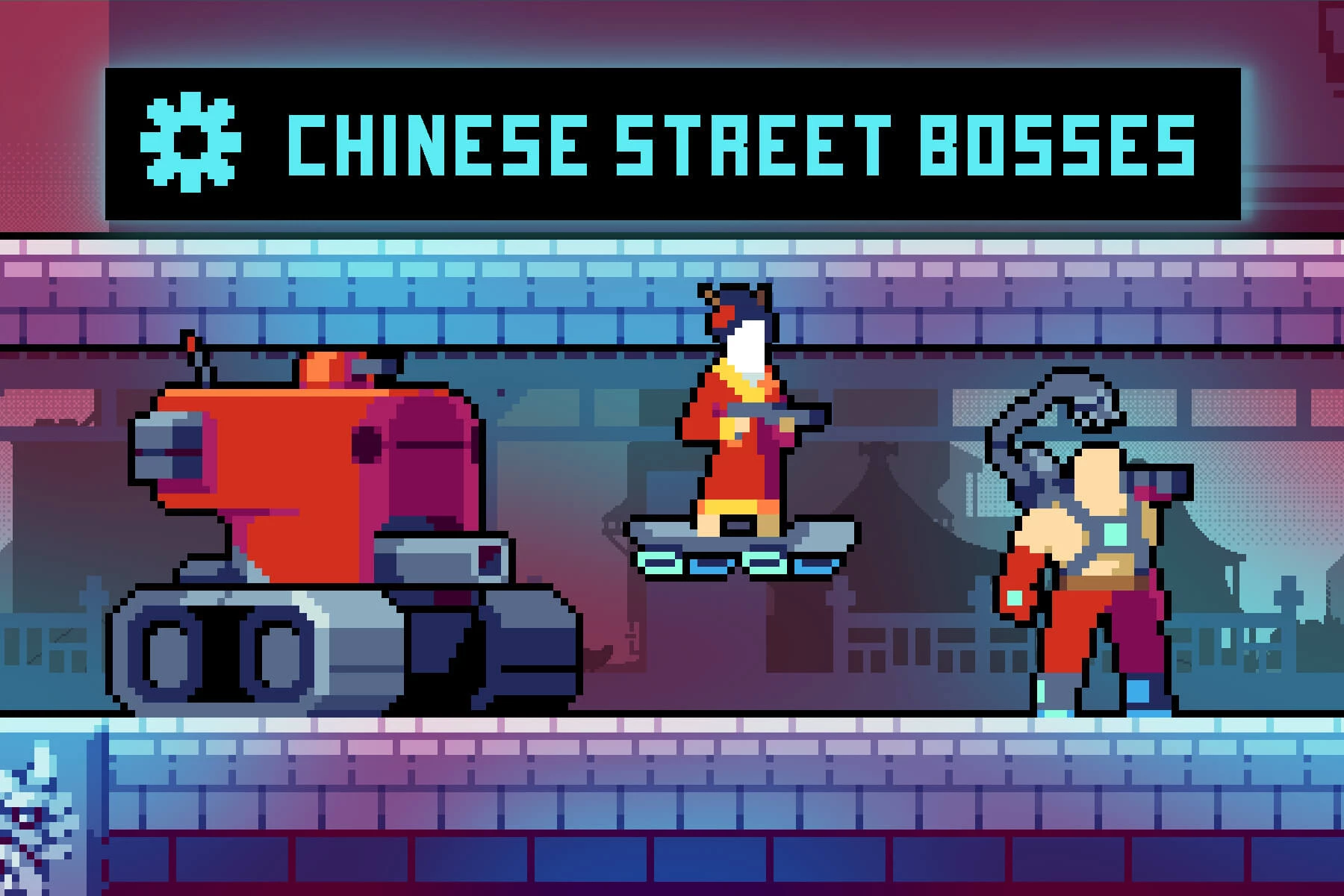 Bosses Chinese Street Pixel Art