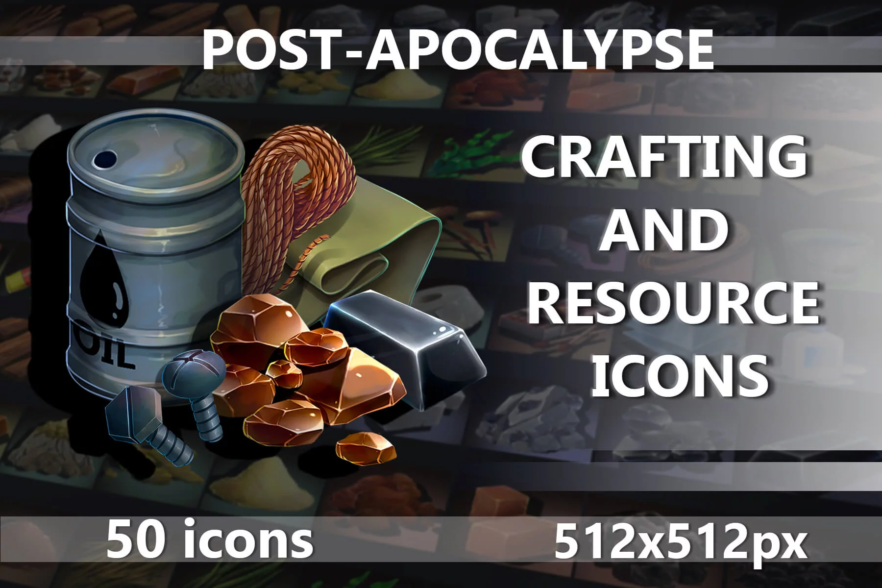 Post-Apocalypse Crafting and Resource Icons