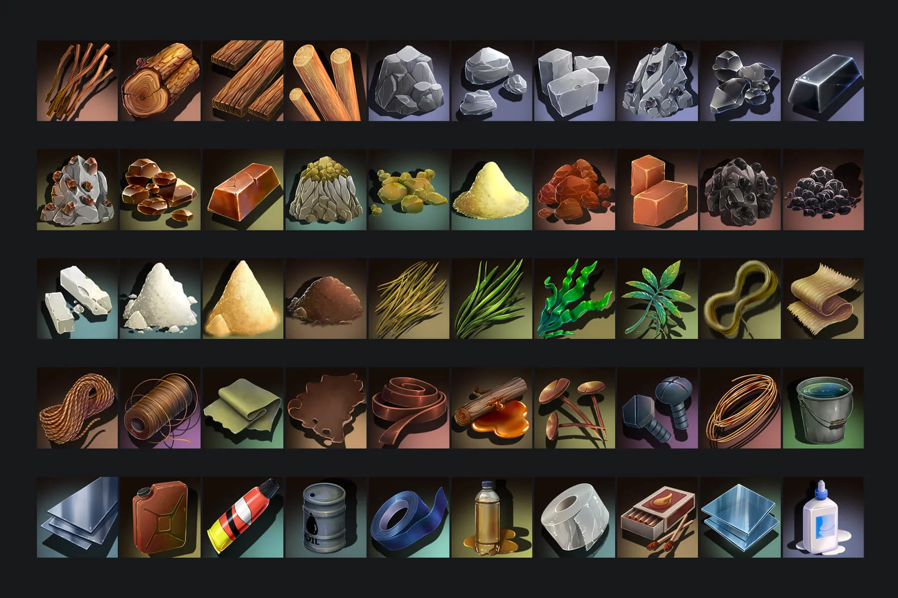 Post-Apocalypse Crafting and Resource Icons