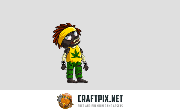 2D Game Zombie Character Sprite 6