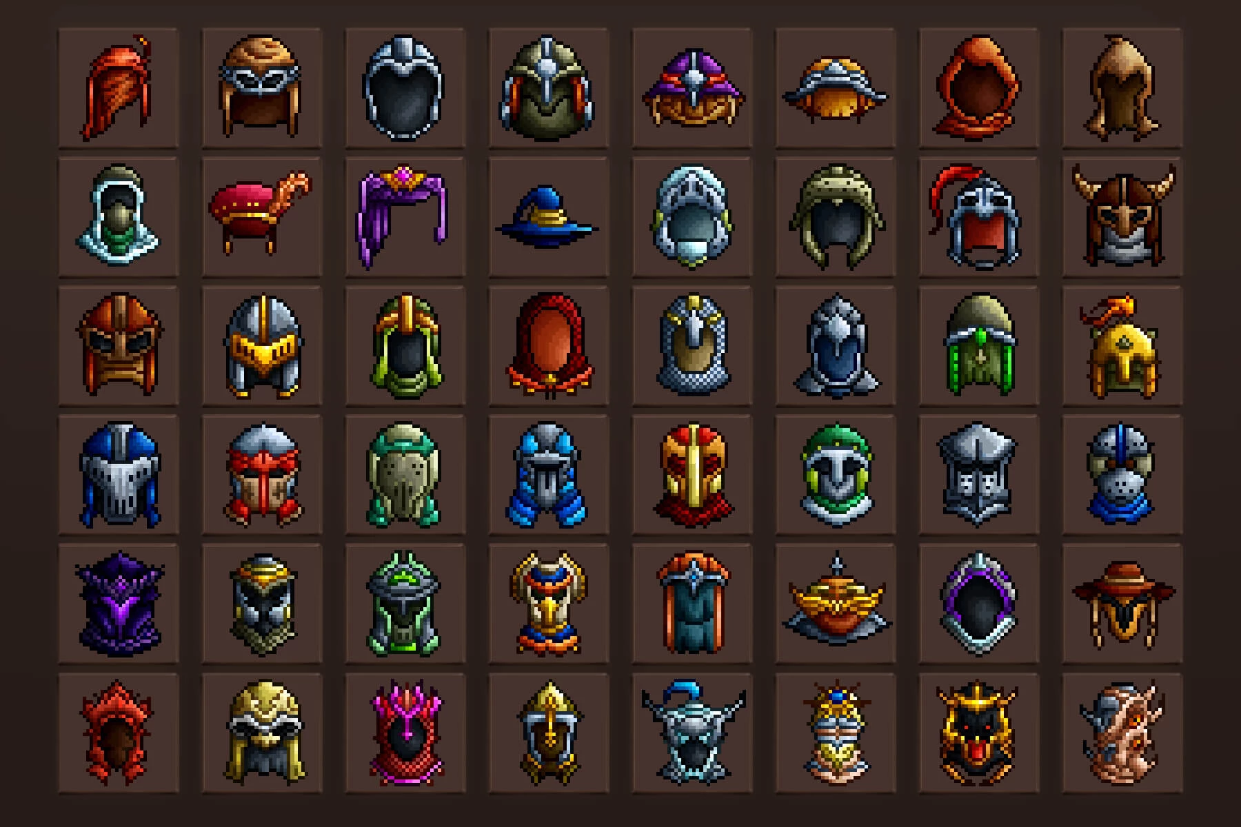 Helmet Pixel Art Game Icons
