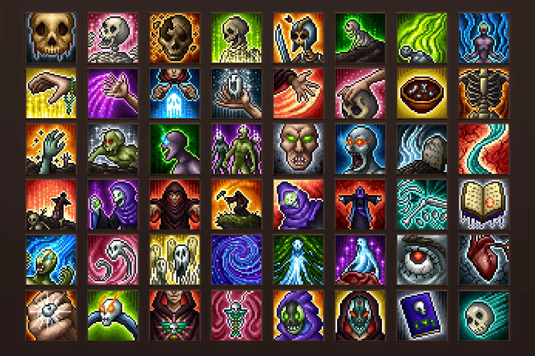 Necromancer Skill Pixel Art Icons