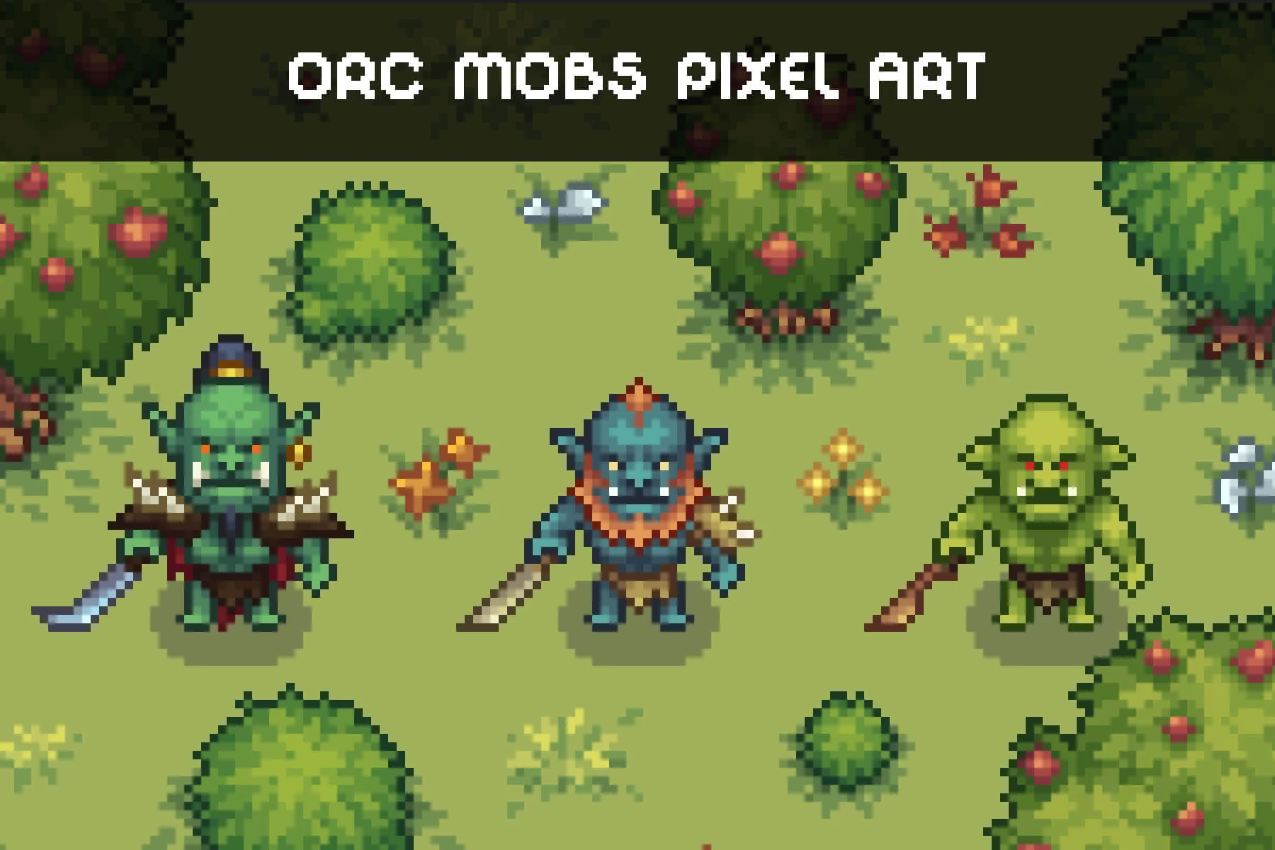 Top-Down Orc Game Character Pixel Art