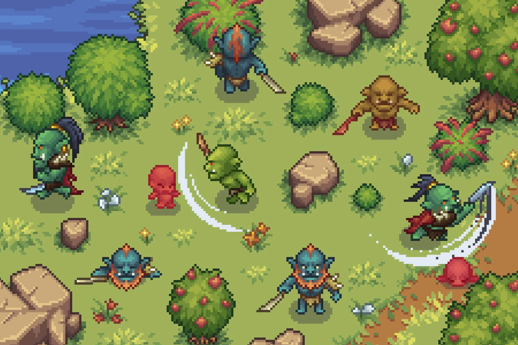 Top-Down Orc Game Character Pixel Art