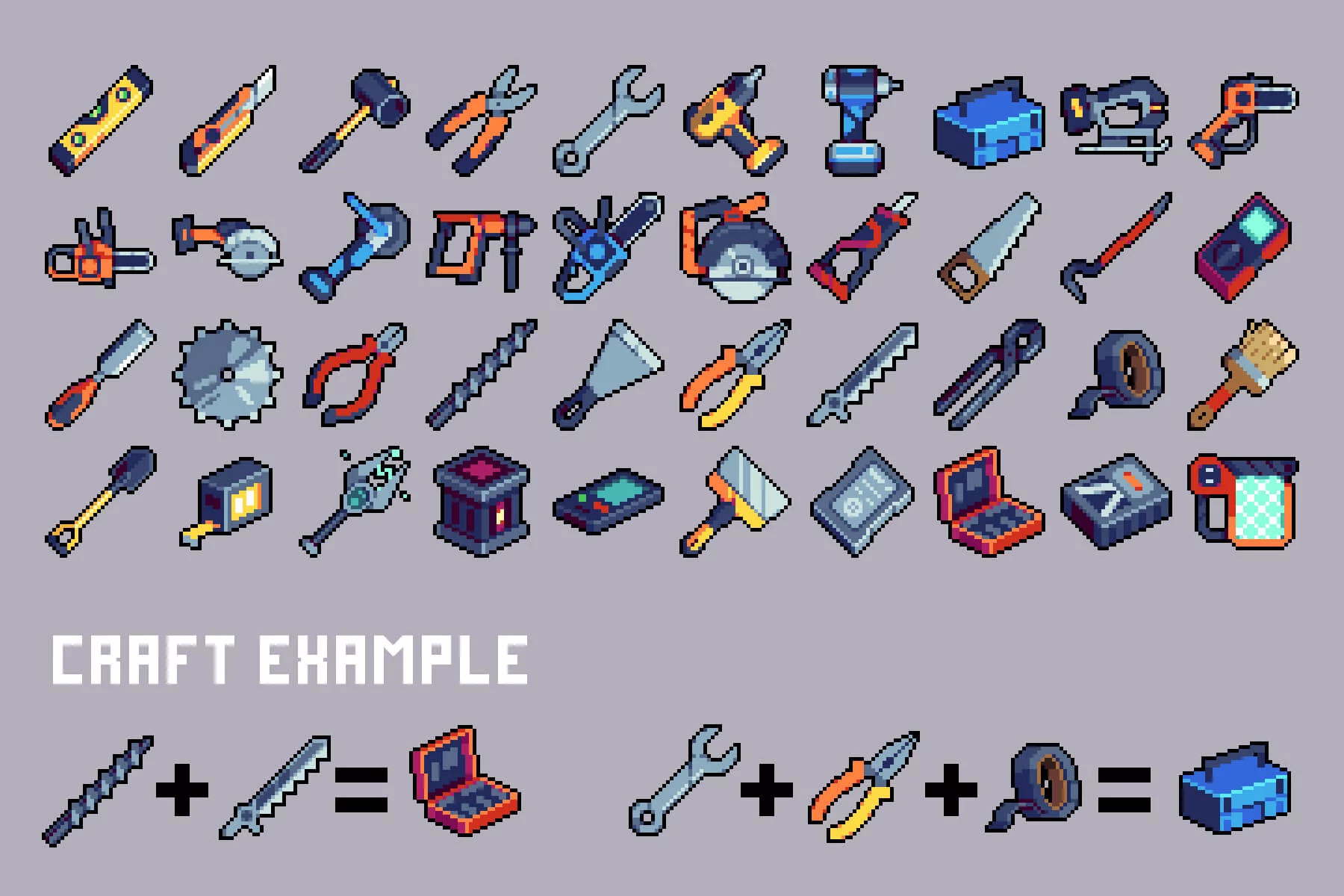Cyberpunk Tool 32×32 Icons Pixel Art