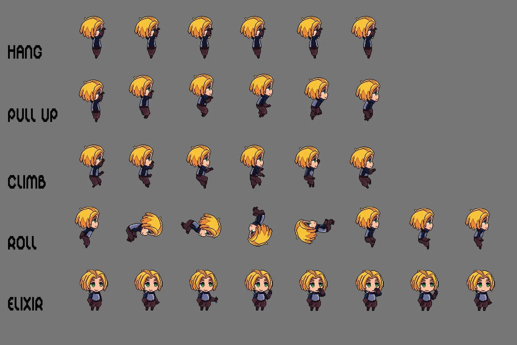 Fantasy Chibi Male Sprites Pixel Art