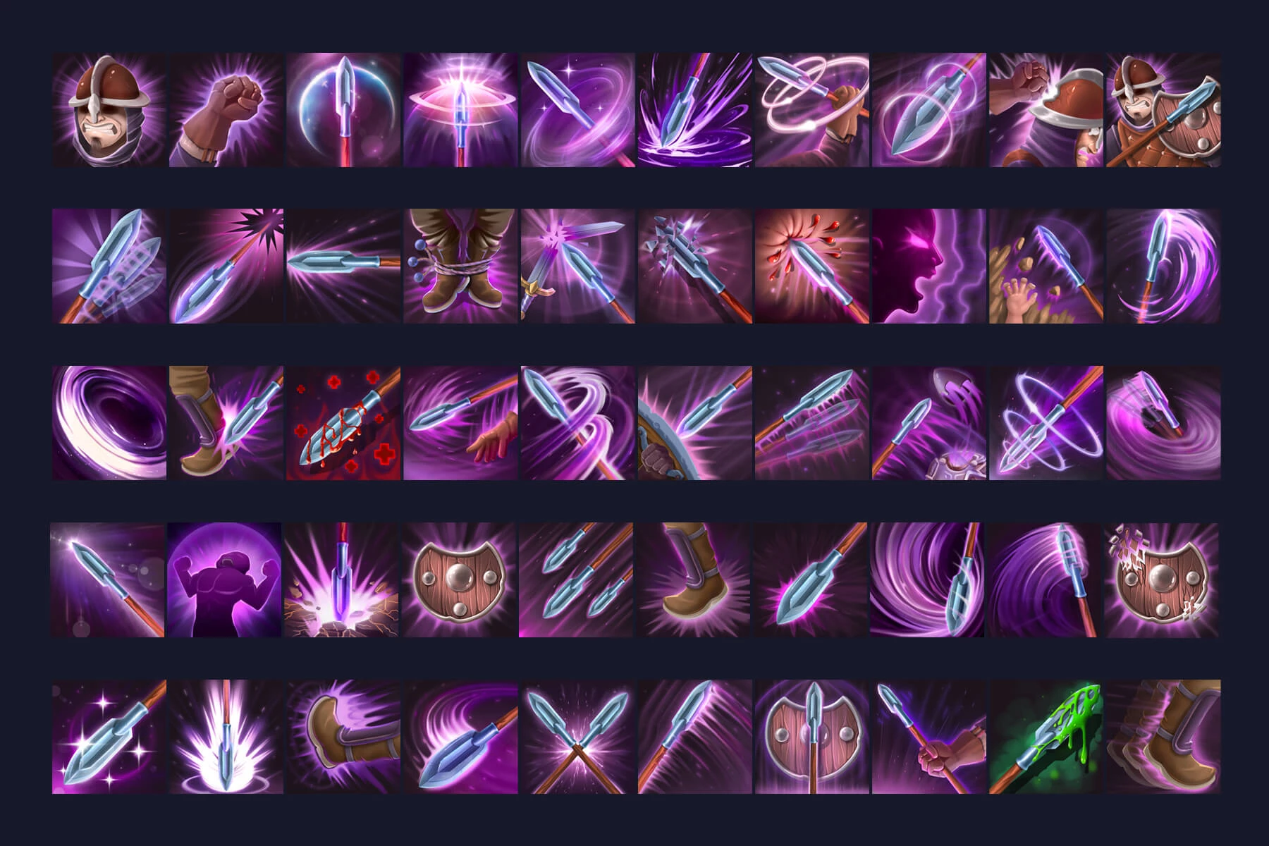 Spearman Skill Game Icons