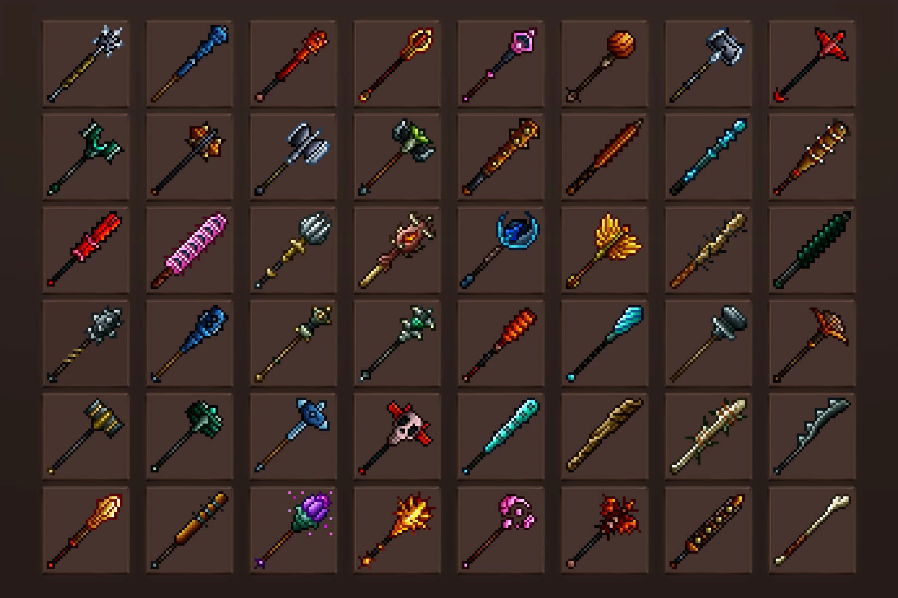 Mace Pixel Art Game Icons