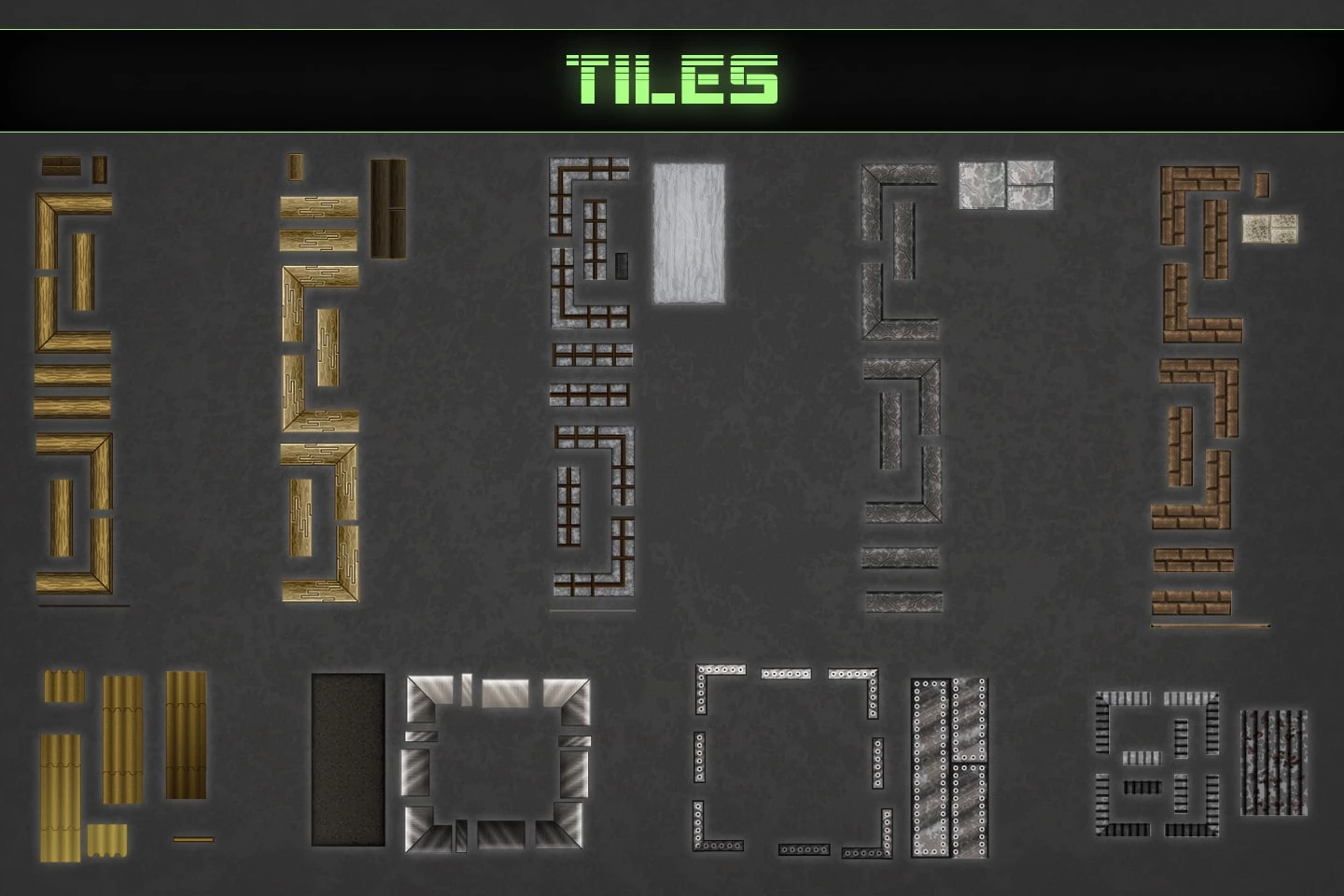 Zombie TDS Tilesets: buildings and furniture