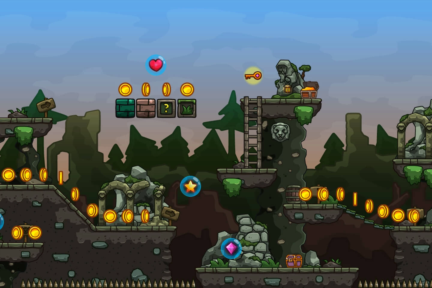 Medieval Ruins Cartoon 2D Tileset
