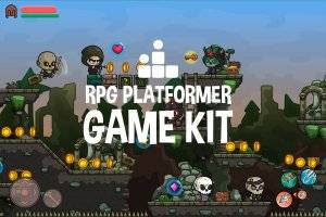 RPG平台游戏素材包：2D矢量角色与场景