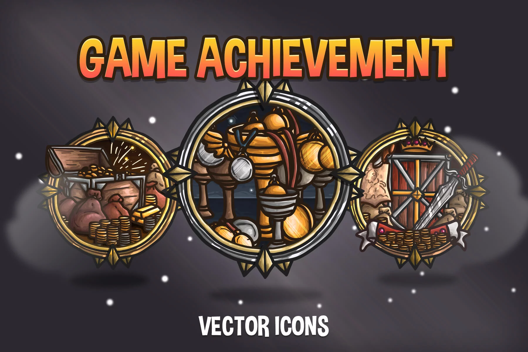 Game Achievement Vector RPG Icons