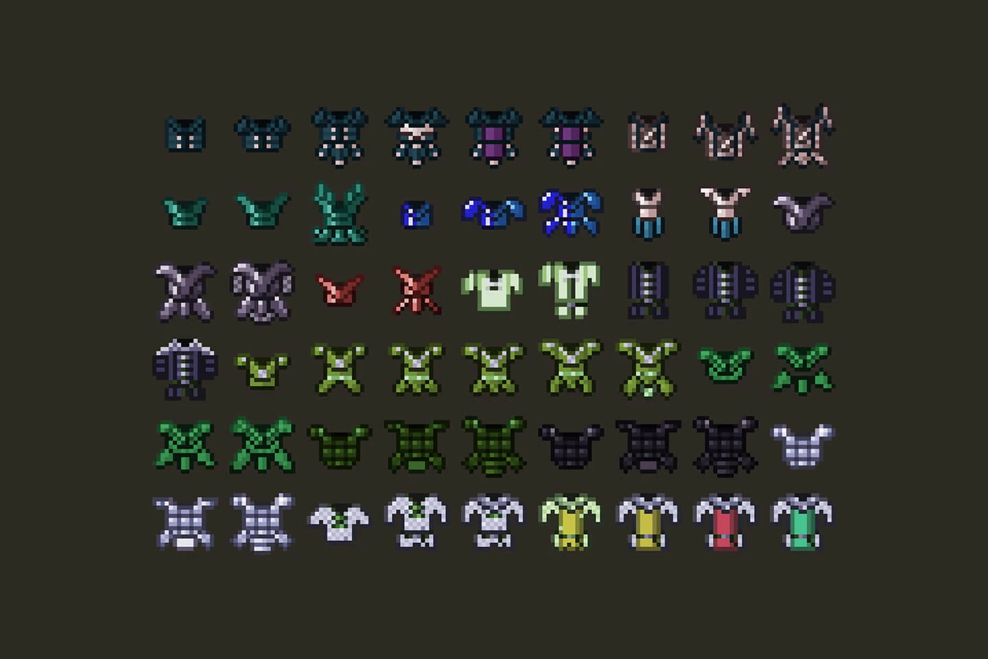 RPG Armor Icons Pixel Art Pack