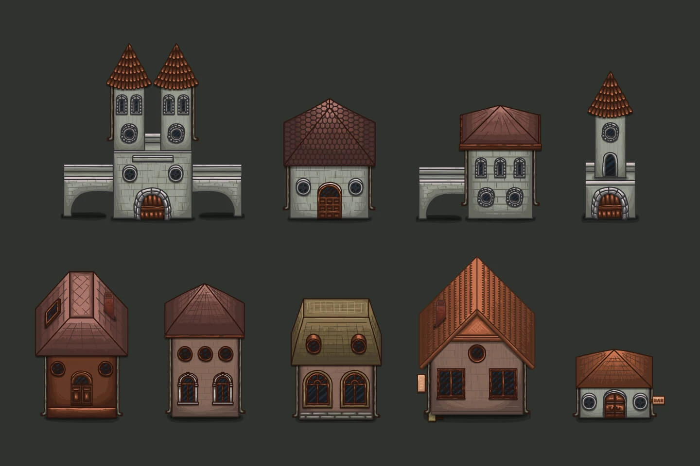 Autumn Medieval City 2D Tileset