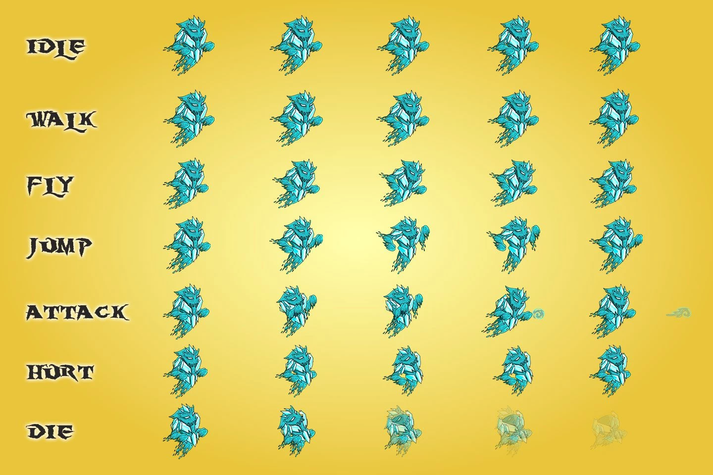 2D Fantasy Elemental Character Sprites