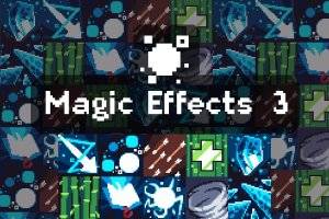 魔法咒语像素艺术精灵包：2D游戏魔法效果与图标素材