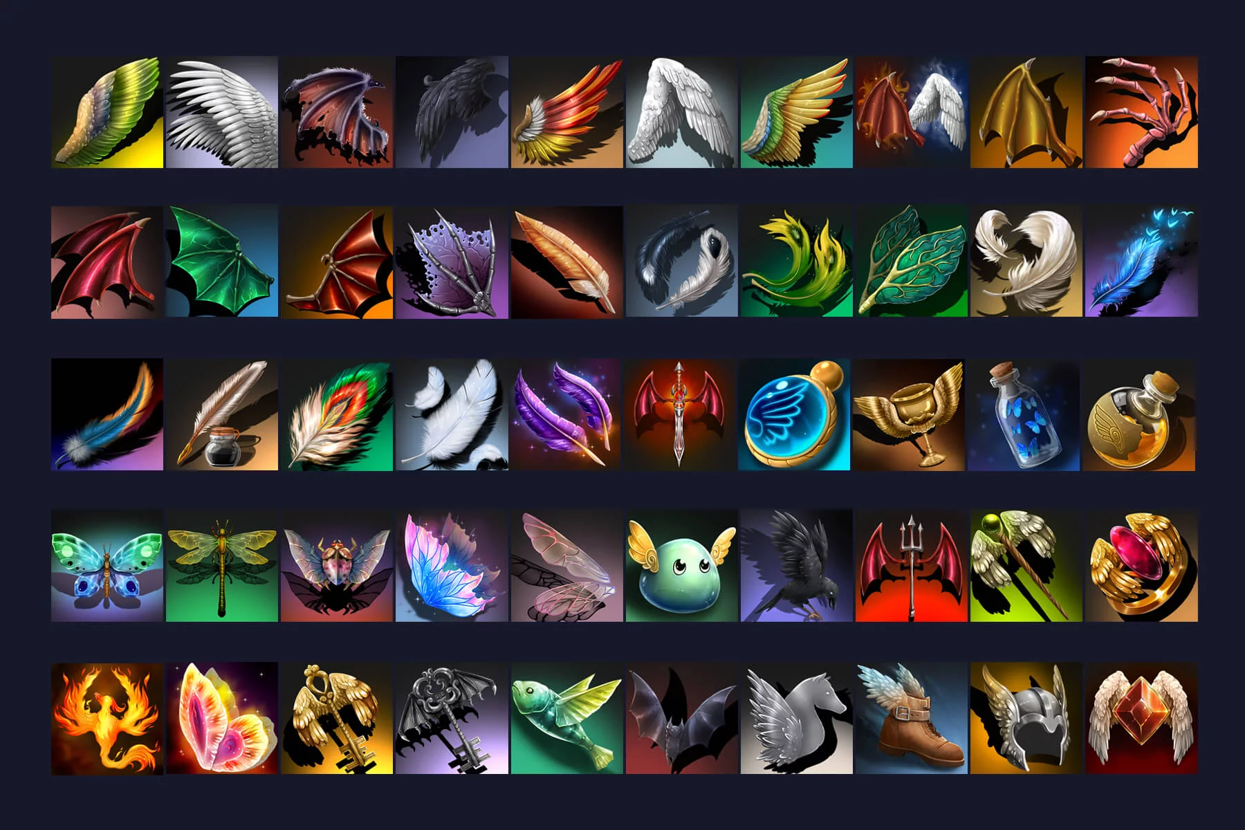RPG Wing Game Icons