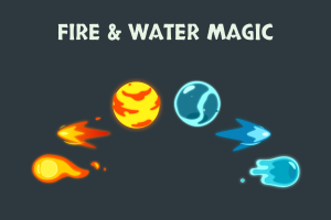 水与火魔法精灵矢量素材包：动态特效动画