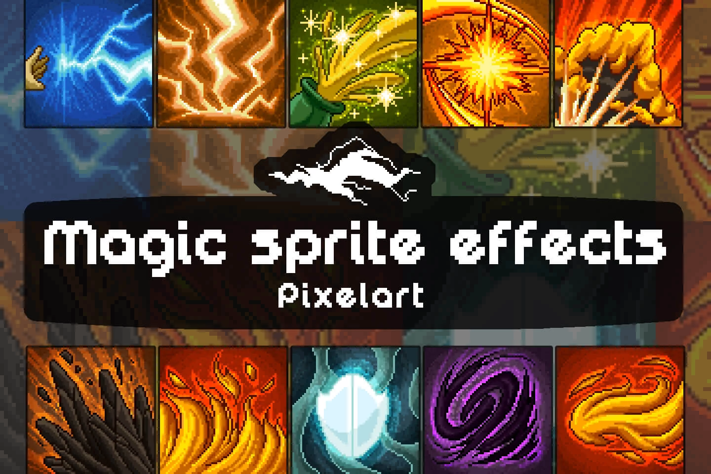 Pixel Art Magic Sprite Effects and Icons Pack