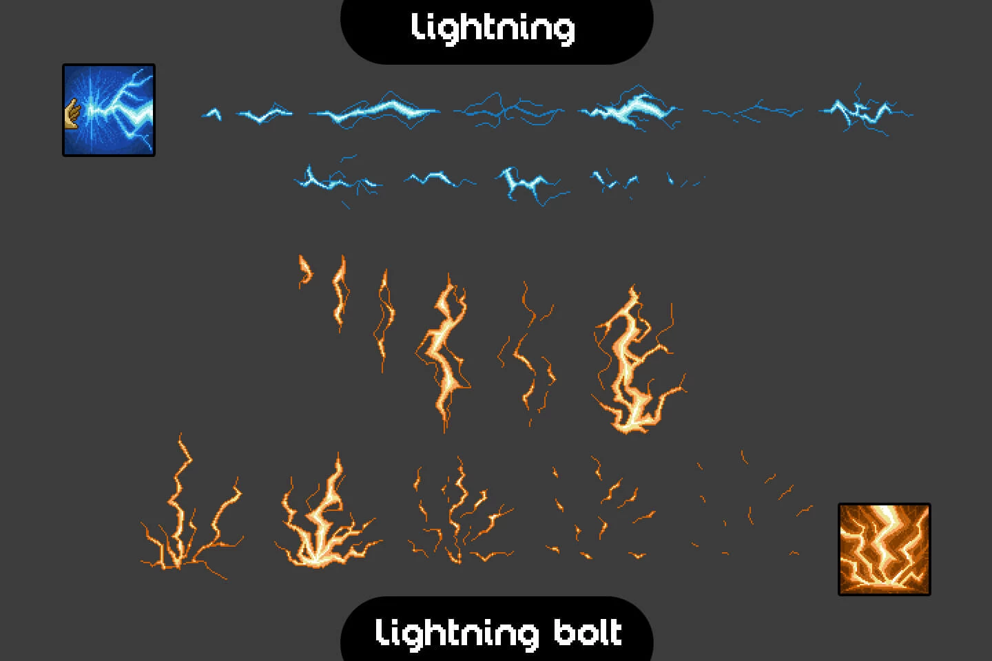Pixel Art Magic Sprite Effects and Icons Pack