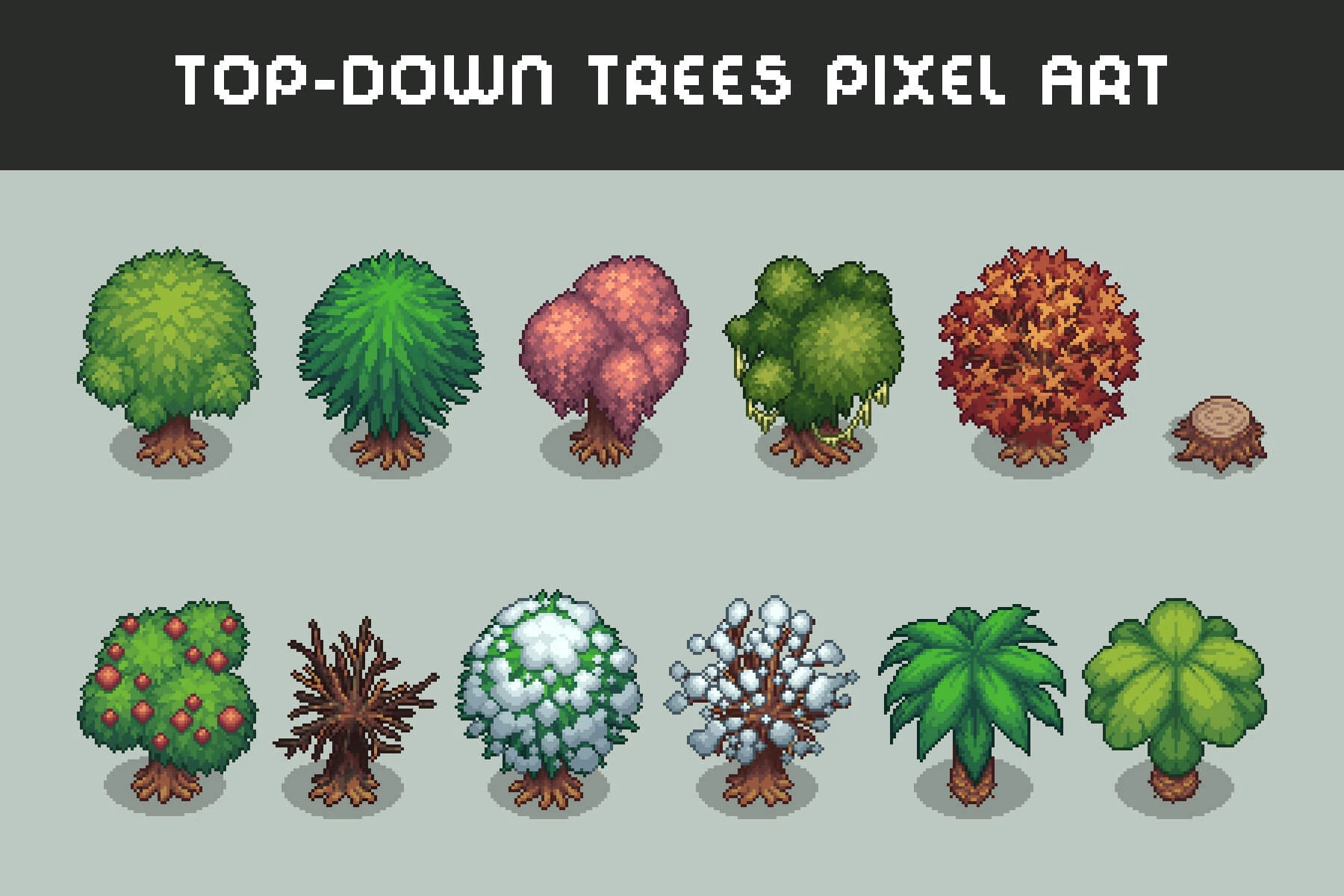 Top-Down Trees Pixel Art