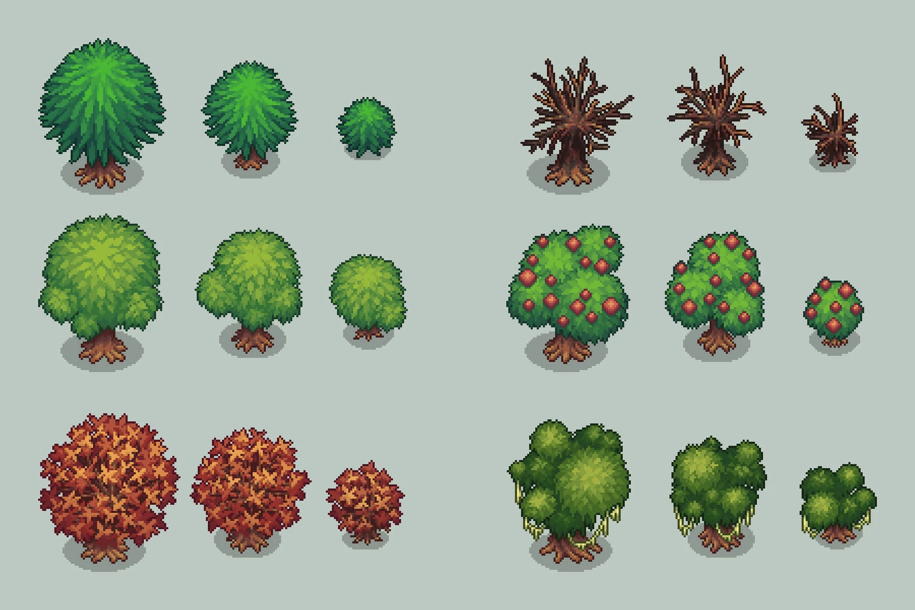 Top-Down Trees Pixel Art