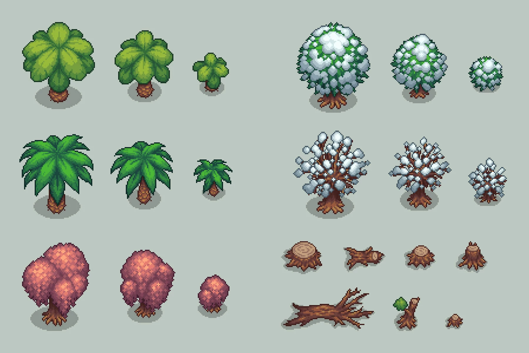 Top-Down Trees Pixel Art