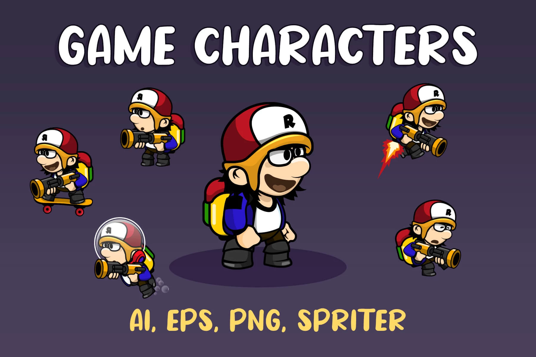 Cartoon Boy Character Animation Sprites