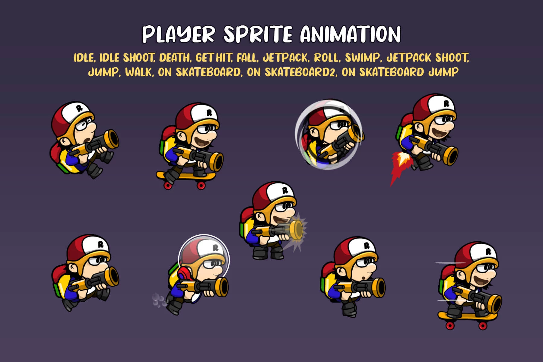Cartoon Boy Character Animation Sprites