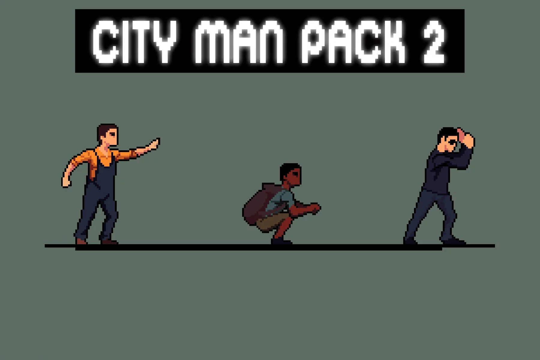 City Man Pixel Character Sprite Pack 2