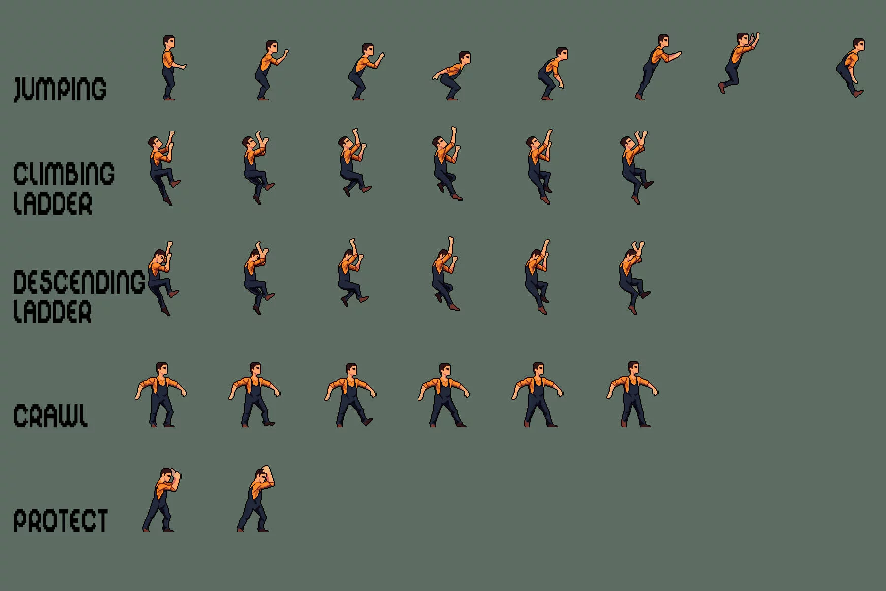 City Man Pixel Character Sprite Pack 2