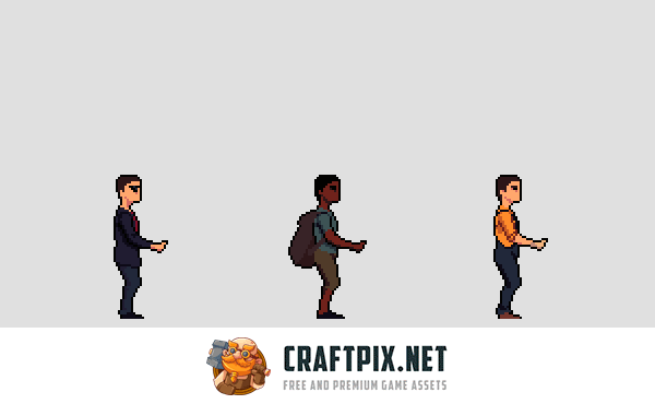 City Man Pixel Character Sprite Pack 2